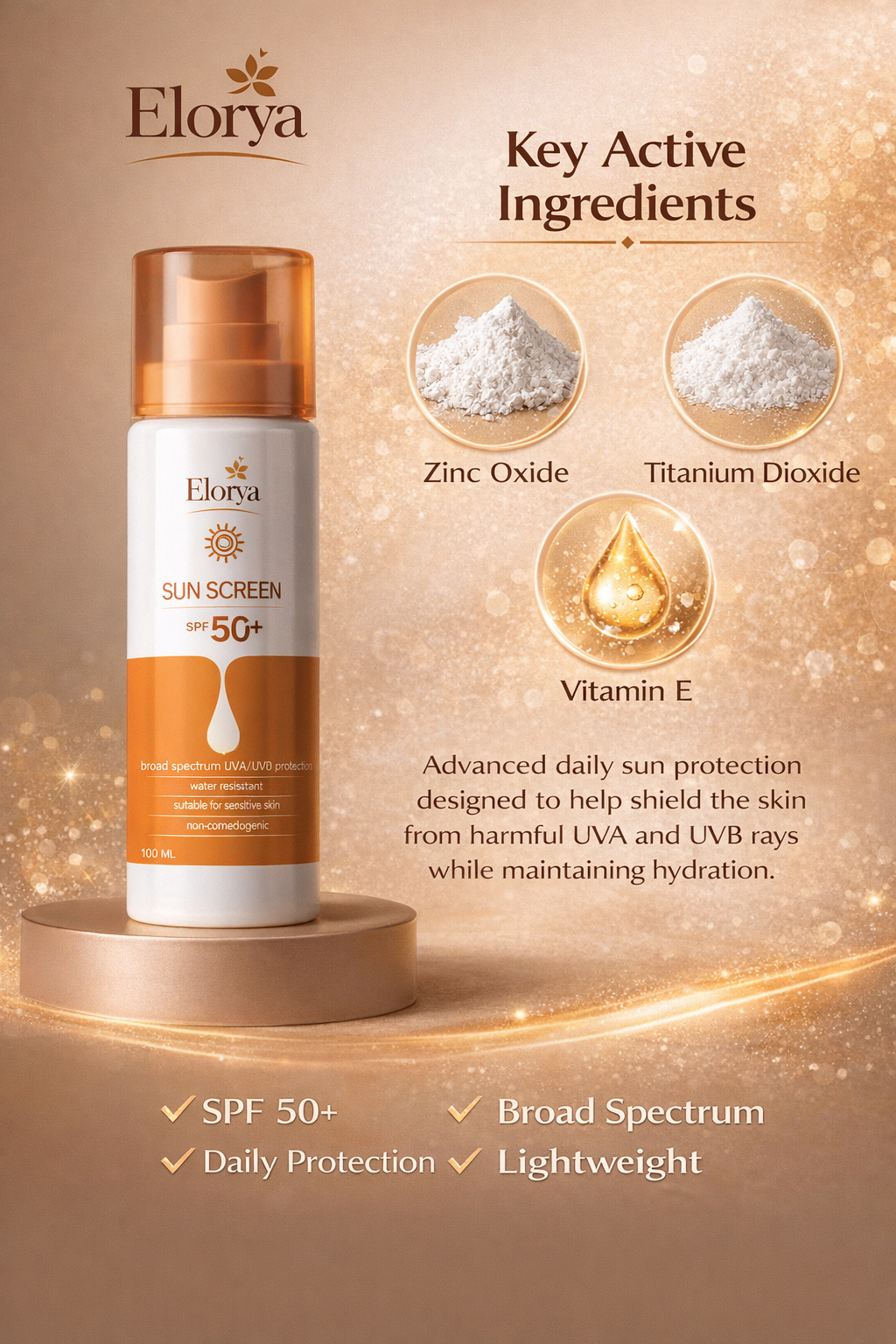 Sun protection spf50+ & Centella & Revitalizing hair serum &  Brightening Serum