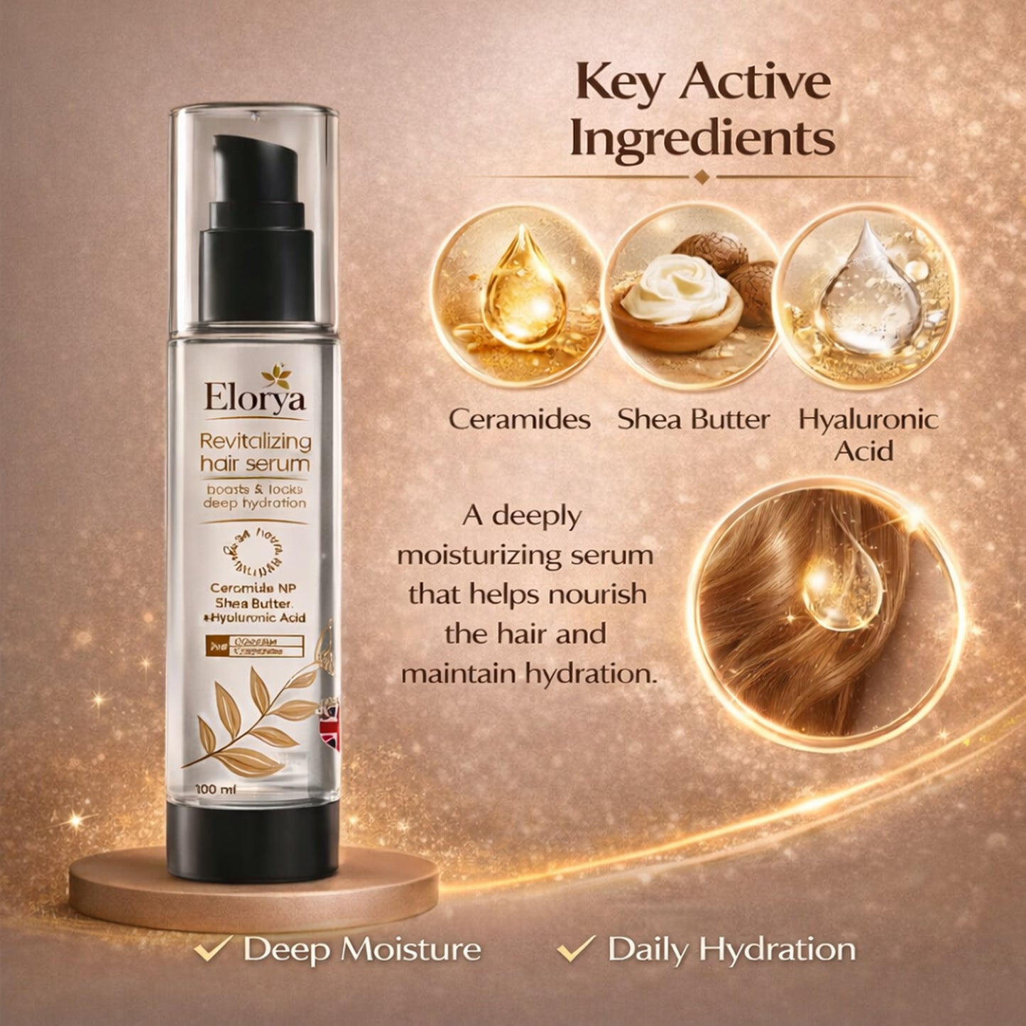 Sun protection spf50+ & Revitalizing hair serum &  Brightening Serum