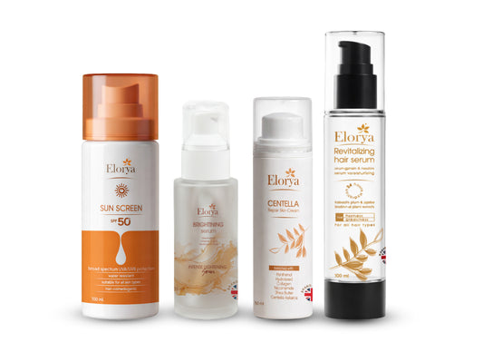 Sun protection spf50+ & Centella & Revitalizing hair serum &  Brightening Serum